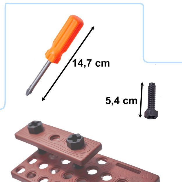 Įrankiai vaikams dirbtuvės su įrankiais 48el.