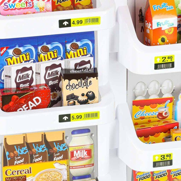 Prekybos centrų parduotuvių kasos aparatas + vežimėlis 2 modelis