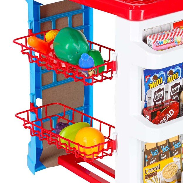 Prekybos centrų parduotuvių kasos aparatas + vežimėlis 2 modelis