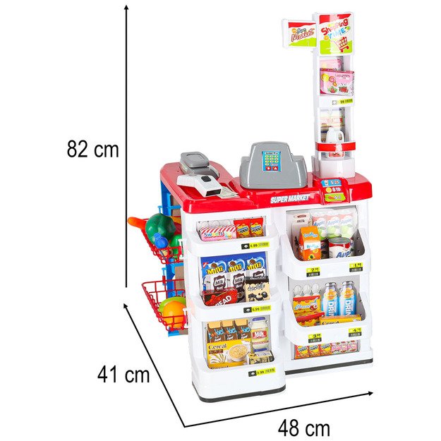 Prekybos centrų parduotuvių kasos aparatas + vežimėlis 2 modelis