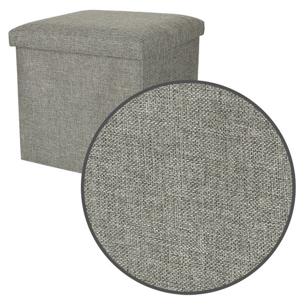 Sulankstomas pufas su saugykla pilkas 38x38x38cm