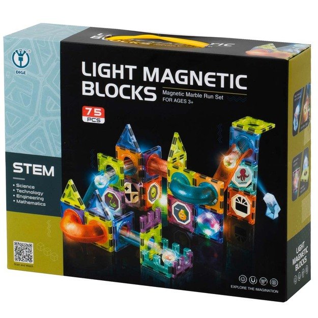 &Scaron;viečiantis magnetinis marmurinis rutuliukas 75el