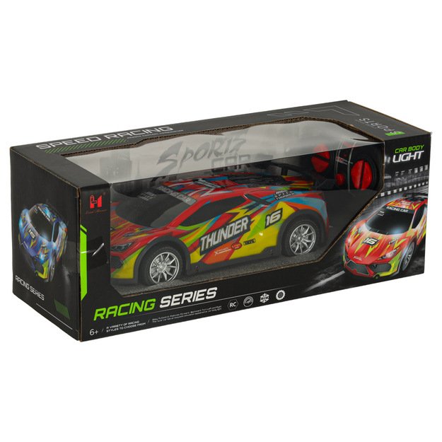 RC sportinis automobilis raudonos spalvos su pulteliu