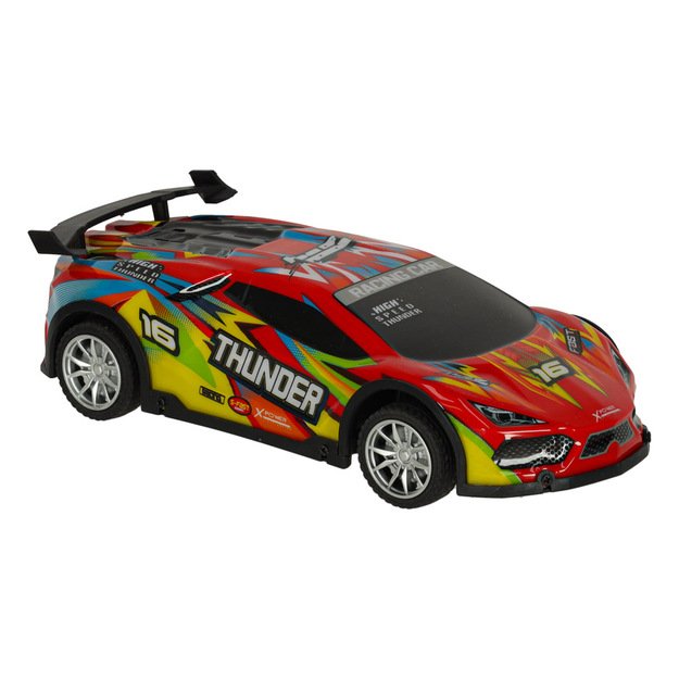 RC sportinis automobilis raudonos spalvos su pulteliu