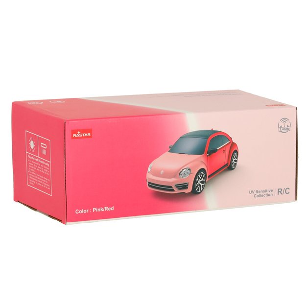 Rastar 76200-4 Volkswagen Beetle-UV nuotolinio valdymo automobilis 1:24 rožinis 9