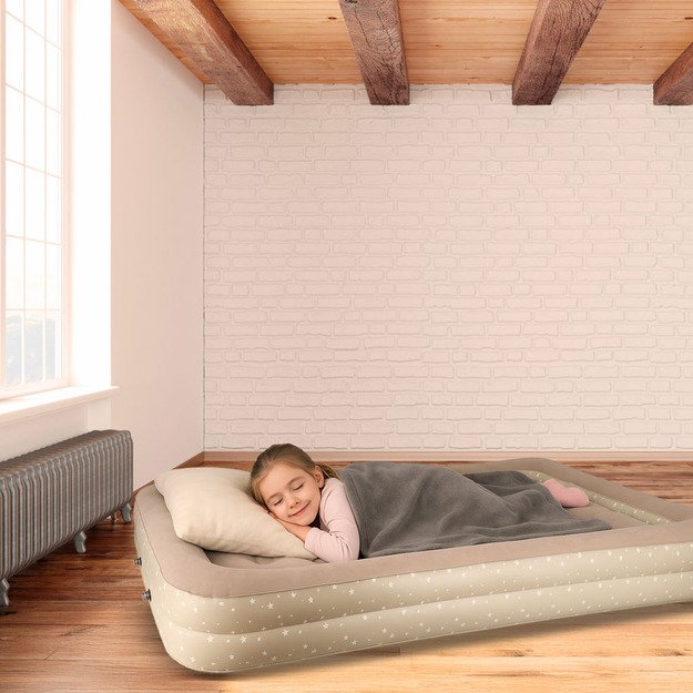 Pripučiamas vaiki&scaron;kas miegamasis čiužinys vieno asmens lovos pompa