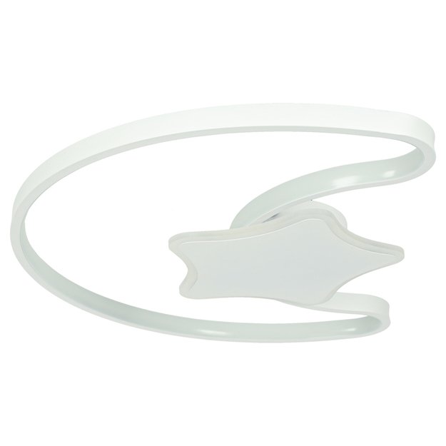 LED lubinis plafonas vaikų kambariui LUMELA + nuotolinio valdymo pultas mėnulio baltumo