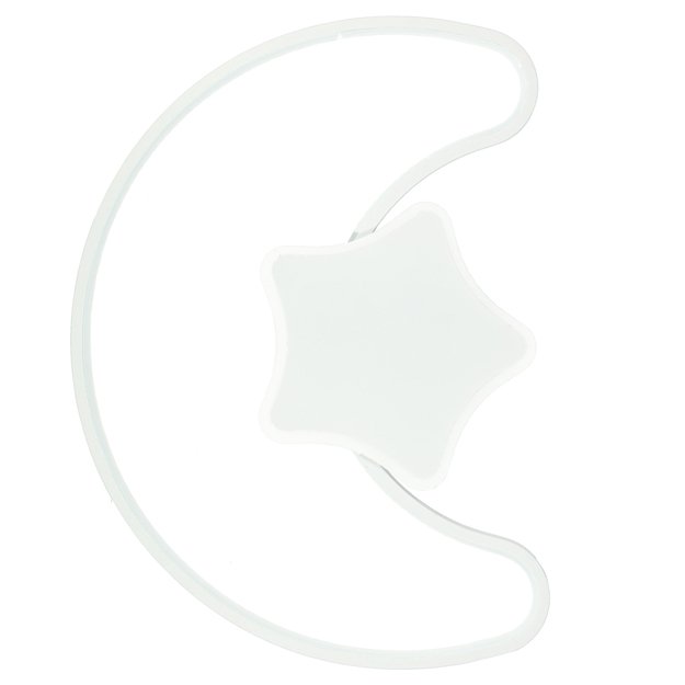 LED lubinis plafonas vaikų kambariui LUMELA + nuotolinio valdymo pultas mėnulio baltumo