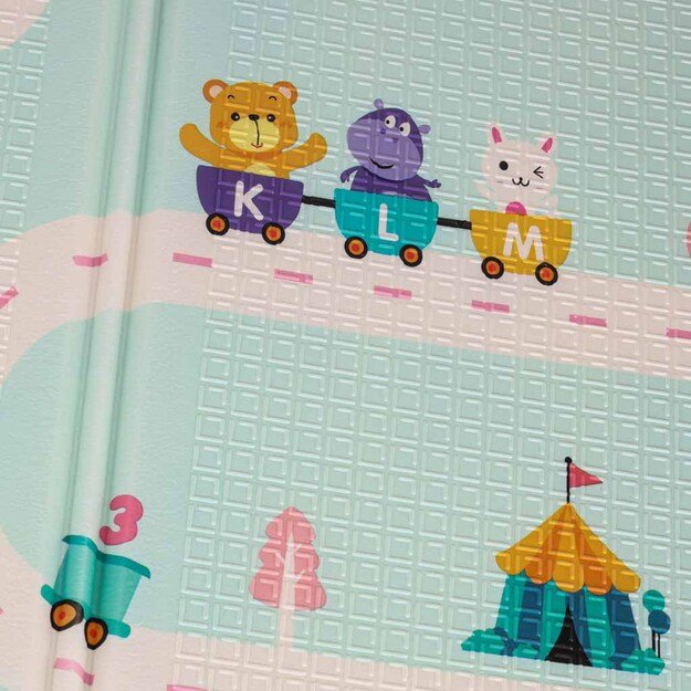 Edukacinis dvipusis putplasčio sulankstomas pandos gatvės kilimėlis 180 x 200 cm