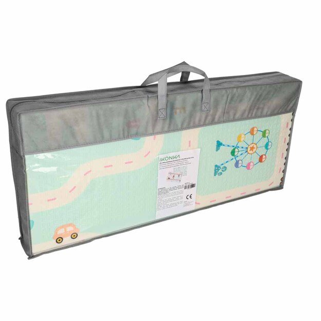 Edukacinis dvipusis putplasčio sulankstomas pandos gatvės kilimėlis 180 x 200 cm