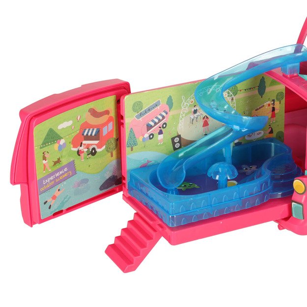 Lėlių automobilis kempingas kemperis priedai lėlių baseinas