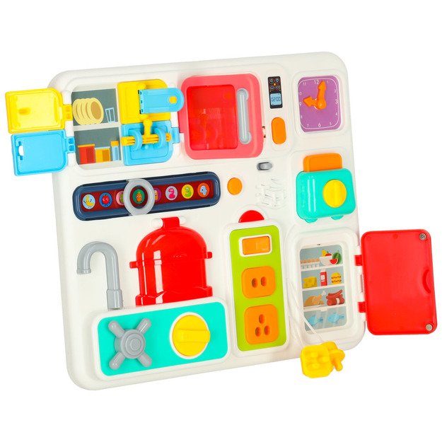 Sensorinė manipuliavimo lenta montessori virtuvės laikrodis &scaron;viesos garsas