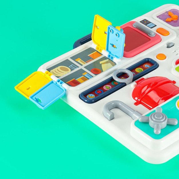 Sensorinė manipuliavimo lenta montessori virtuvės laikrodis &scaron;viesos garsas