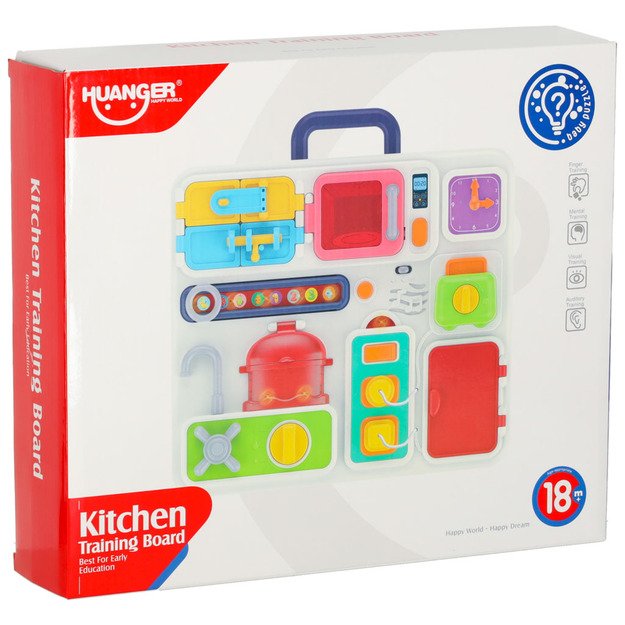 Sensorinė manipuliavimo lenta montessori virtuvės laikrodis &scaron;viesos garsas