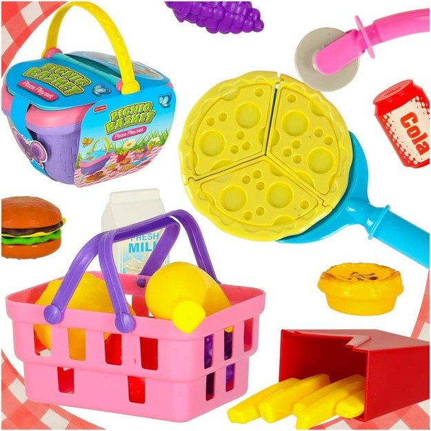 Pikniko krep&scaron;elis greitas maistas pica mėsainiai maistas maistas maistas i&scaron;kylos užkandžiai