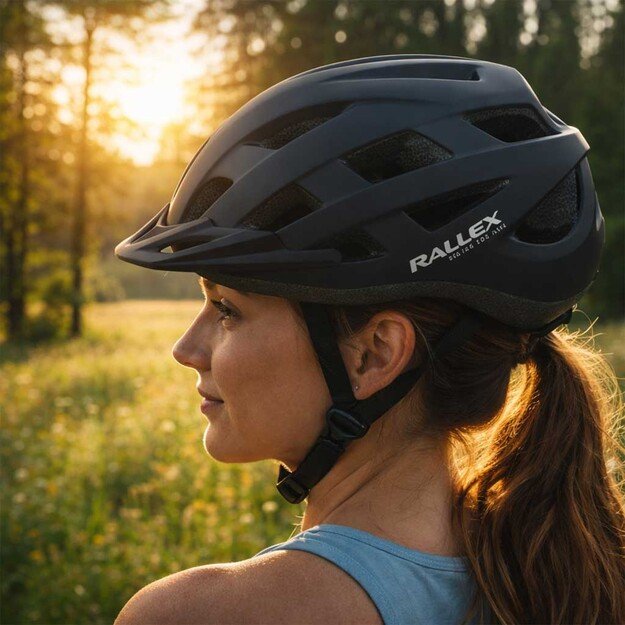 RALLEX moteri&scaron;kas dviratininko &scaron;almas vyri&scaron;kas reguliuojamas juodas L 58-62cm
