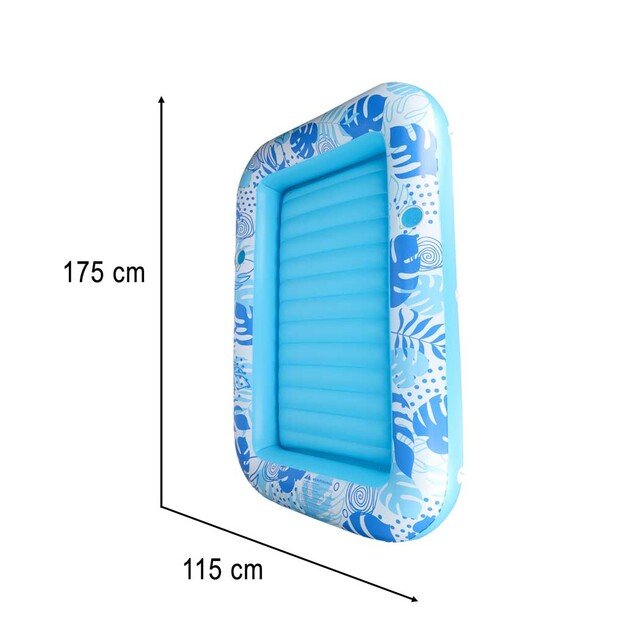 Pripučiamas plaukimo čiužinys, gultas su pagalvėle 175 cm mėlynos spalvos