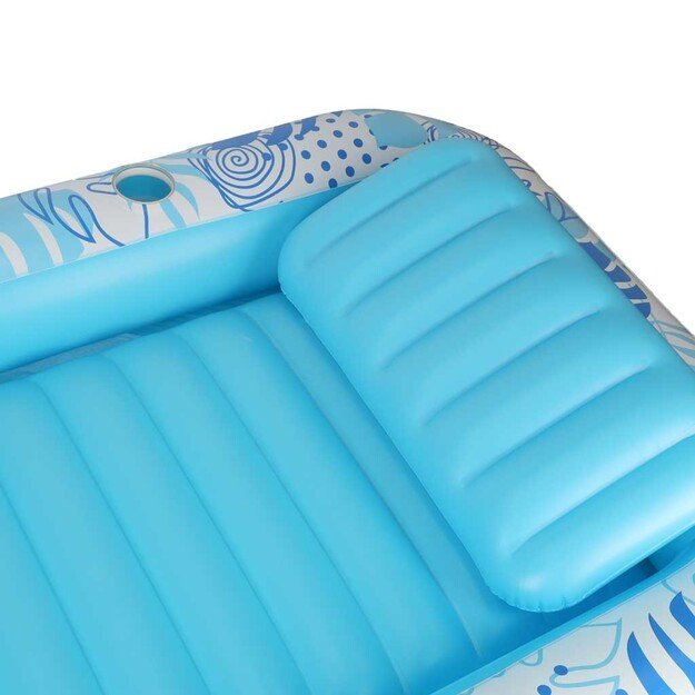 Pripučiamas plaukimo čiužinys, gultas su pagalvėle 175 cm mėlynos spalvos