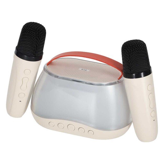 Karaokės rinkinys  Bluetooth  garsiakalbis LED RGB 2 mikrofonai USB