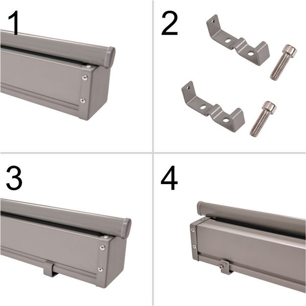 &Scaron;oninės terasos markizės LUARO i&scaron;traukiamas ekranas 180 x 400 cm pilkos spalvos