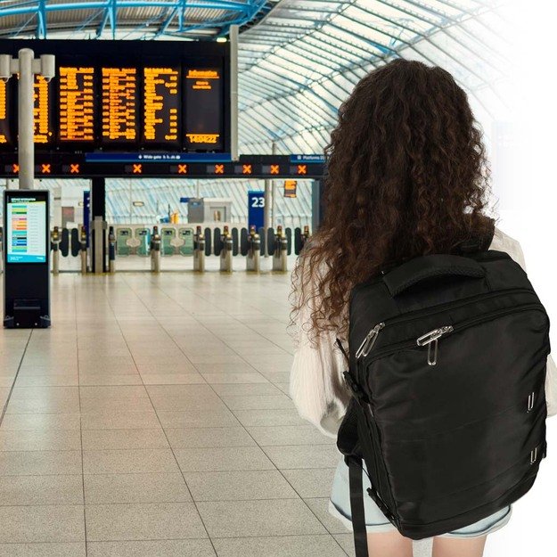 Kabinos bagažo rankinė kelioninė kuprinė, atspari vandeniui 45x32cm