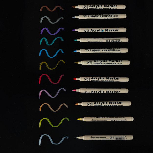 Akriliniai audinių žymekliai akmeniniai žymekliai  pasidaryk pats  vandeniui atsparūs žymekliai 12 vnt.