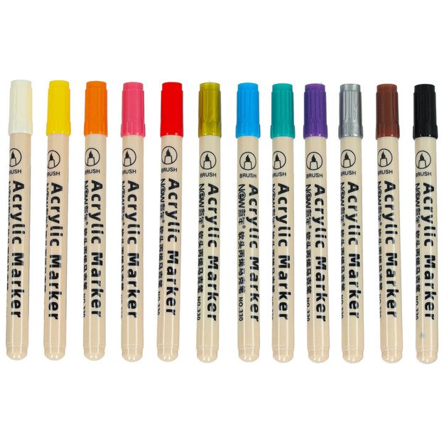 Akriliniai audinių žymekliai akmeniniai žymekliai  pasidaryk pats  vandeniui atsparūs žymekliai 12 vnt.