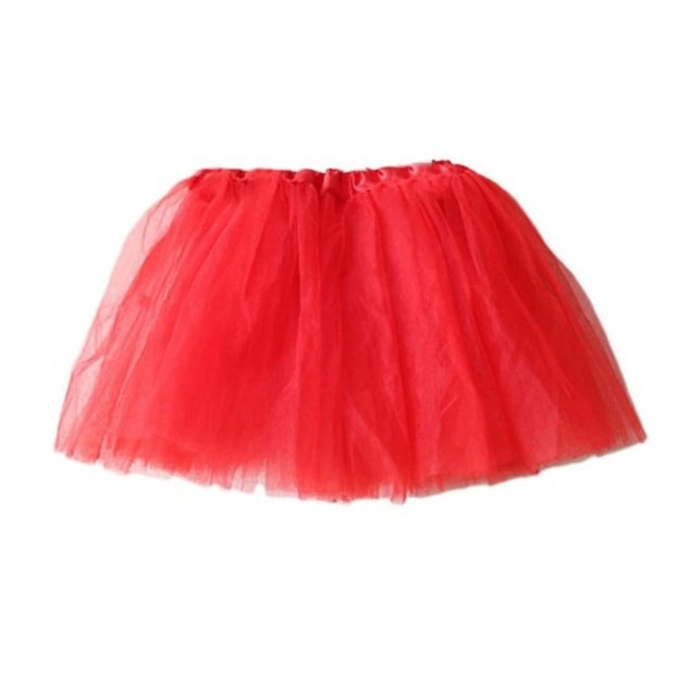 Tiulio tutu sijonas kostiumas raudonas
