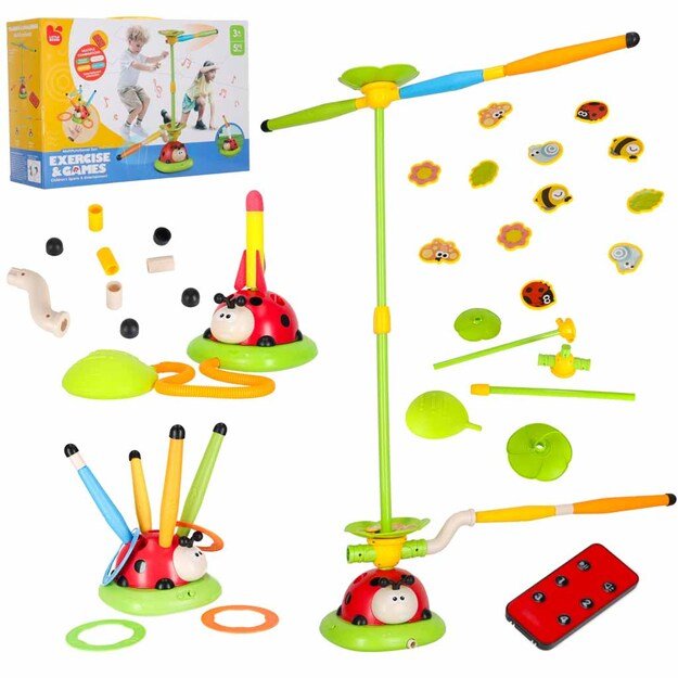 Vaiki&scaron;kas arkadinis žaidimas besisukantis stulpas ladybird target throw 5in1