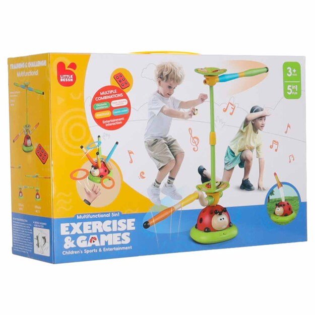 Vaiki&scaron;kas arkadinis žaidimas besisukantis stulpas ladybird target throw 5in1