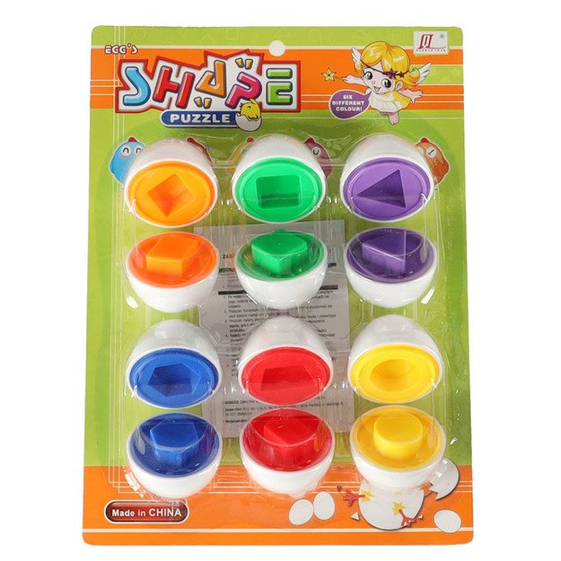 Mokomasis kiaušinių žaislas Suderinkite formas ir spalvas