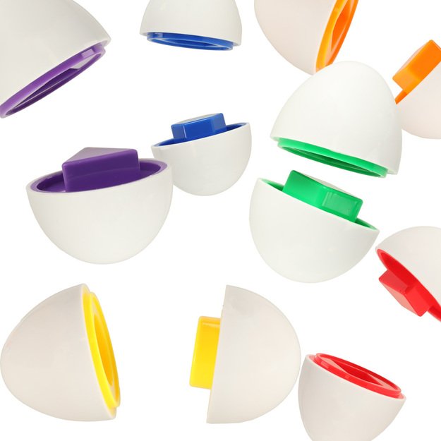 Mokomoji dėlionė kiaušiniai Suderinkite formas ir spalvas