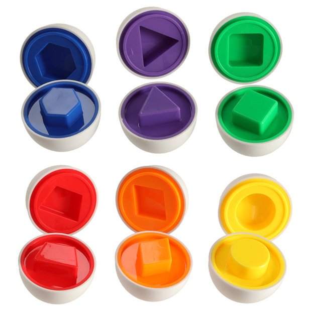 Mokomoji dėlionė kiaušiniai Suderinkite formas ir spalvas