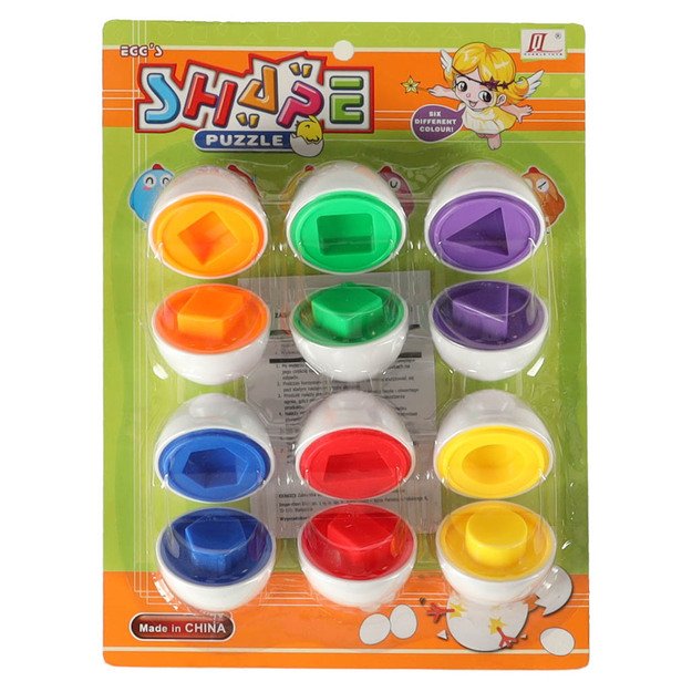 Mokomoji dėlionė kiaušiniai Suderinkite formas ir spalvas