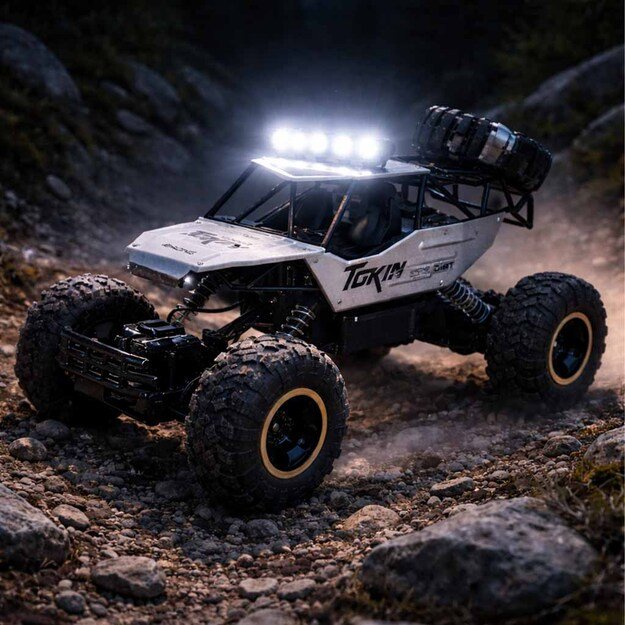 RC automobilis Rock Crawler 1:12 4WD METAL silver