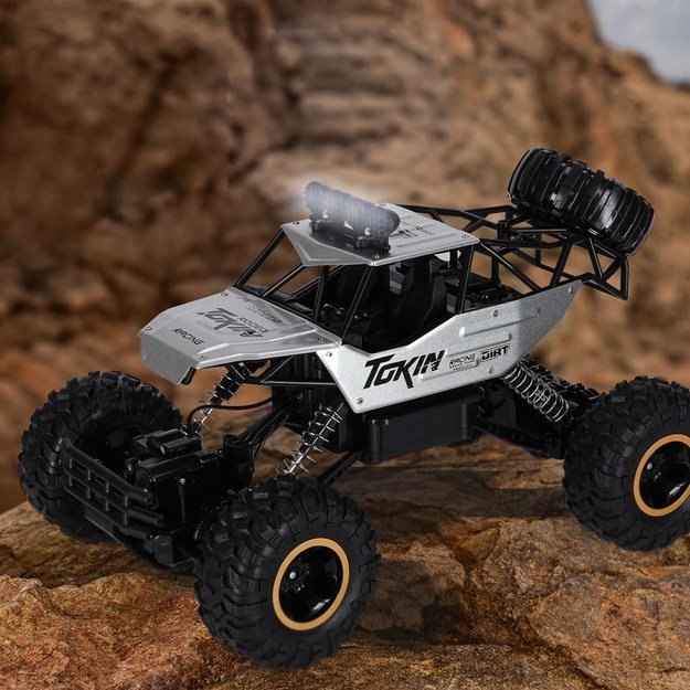 RC automobilis Rock Crawler 1:12 4WD METAL silver