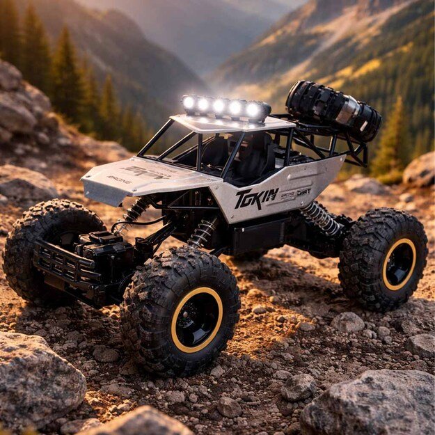 RC automobilis Rock Crawler 1:12 4WD METAL silver