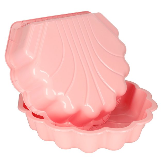 Smėlio dėžė uždaras baseinas Shell Twins double 2in1 160x87,5x19,5cm rožinis