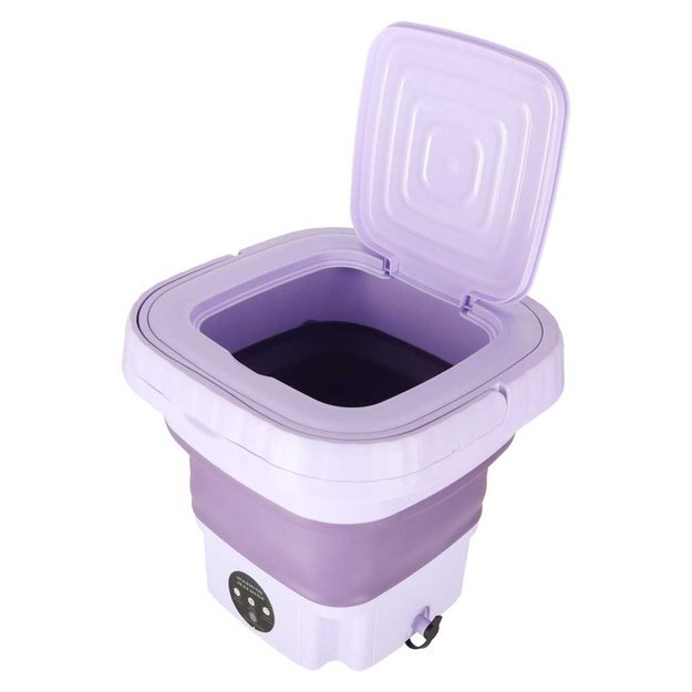Kelioninė skalbimo ma&scaron;ina mini ne&scaron;iojama sulankstoma 8l violetinė