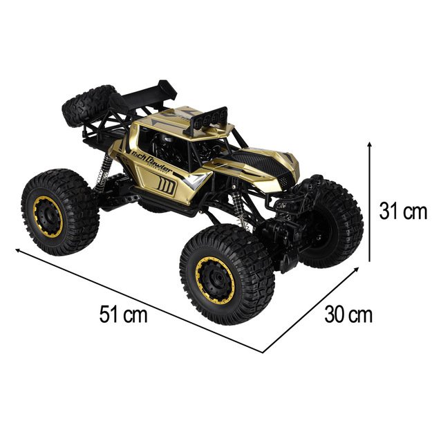 RC automobilis Rock Crawler 2.4GHz 1:8 51cm aukso spalvos
