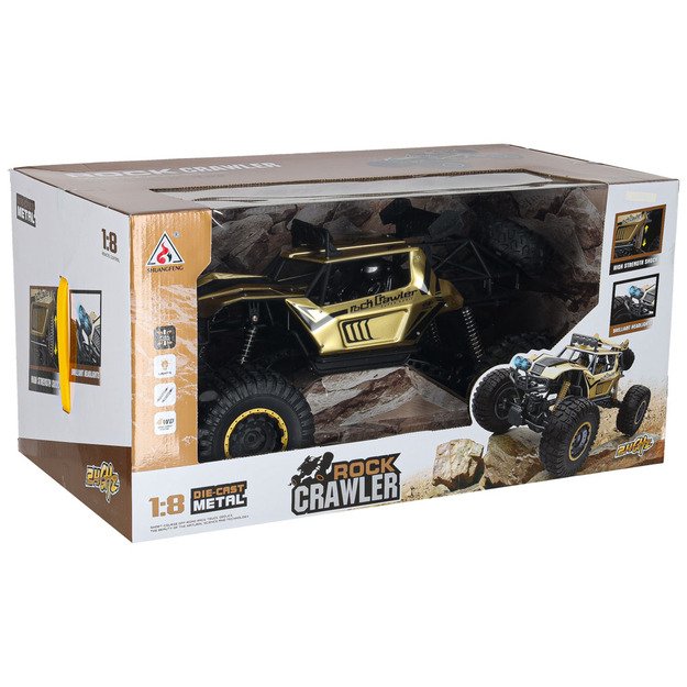 RC automobilis Rock Crawler 2.4GHz 1:8 51cm aukso spalvos