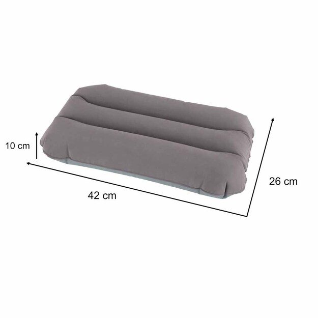 BESTWAY 67121 Kelioninė pripučiama veliūrinė pagalvėlė pilka