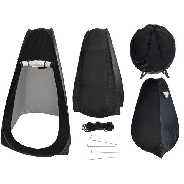 Palapinė du&scaron;as persirengimo kambarys ne&scaron;iojamasis wc juodas