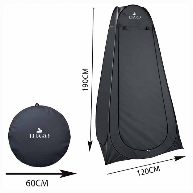 Palapinė du&scaron;as persirengimo kambarys ne&scaron;iojamasis wc juodas