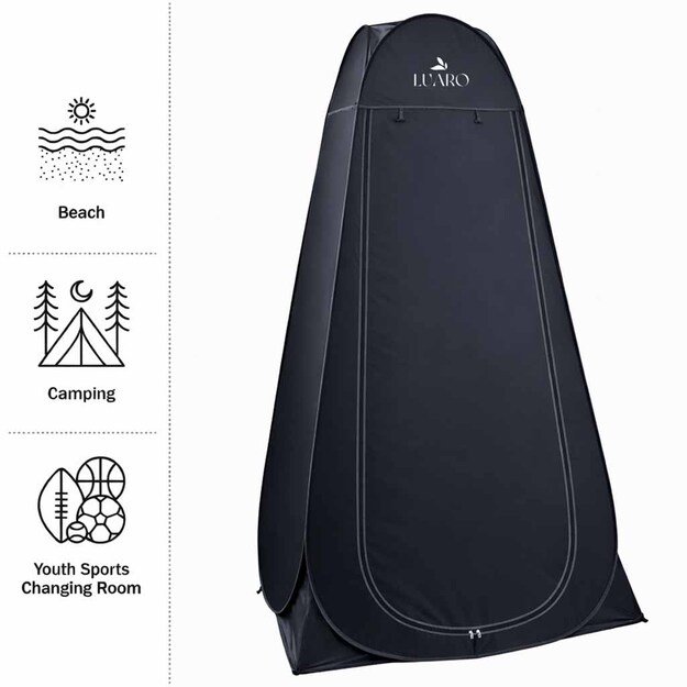 Palapinė du&scaron;as persirengimo kambarys ne&scaron;iojamasis wc juodas