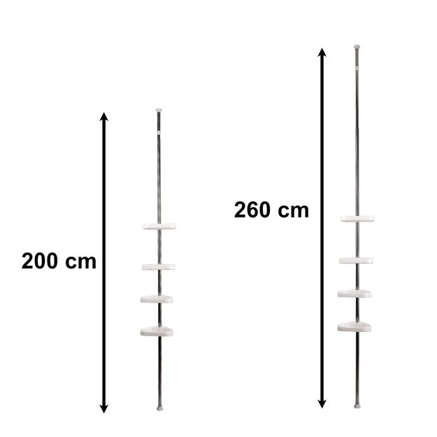 Vonios kambario kampinė lentyna teleskopinė dušo kabina 320cm