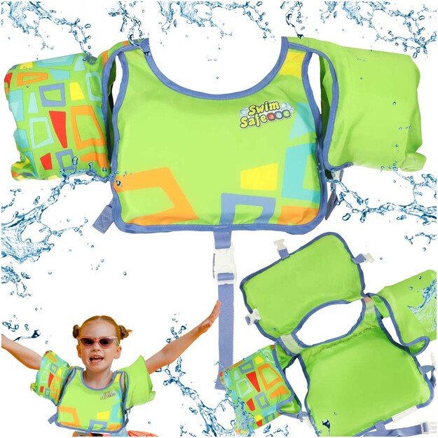AQUASTAR Žalia maudymosi liemenė su rankovėmis