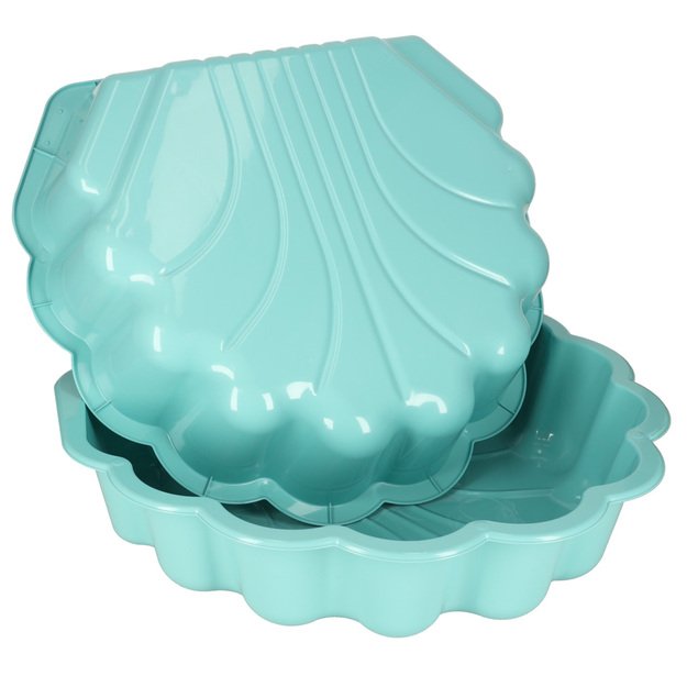 Smėlio dėžė uždaras baseinas Shell Twins double 2in1 160x87,5x19,5cm mėtų spalvos