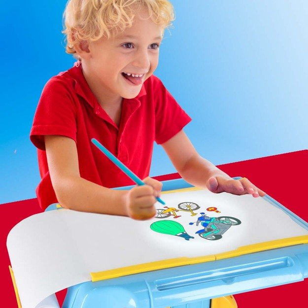 Projektoriaus kortelės pie&scaron;imo stalas mėlynos spalvos