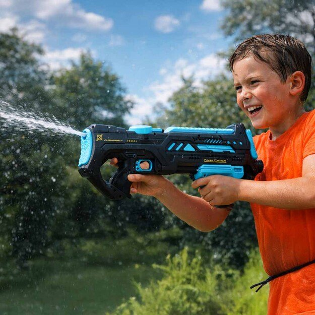 Vandens pistoletas elektrinis &scaron;autuvas stiprus profesionalus vandens pistoletas vaikams juodas